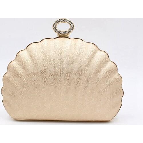 Women shell Shape Clutch Purse Cross-body Bag Shoulder Bag with Chain Fashion Double-Side Evening Purse Handbag Tote Bag New