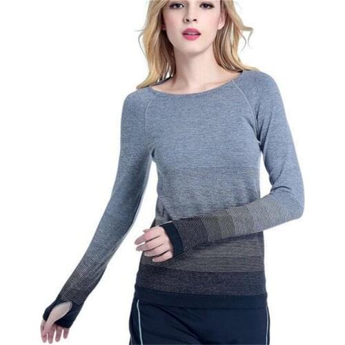 CKAHSBI Women Yoga Shirts Long Sleeve Sweatshirt Quick Dry Sport Jacket For Fitness Gym Shirt Female Jogging Dry Fit Clothing