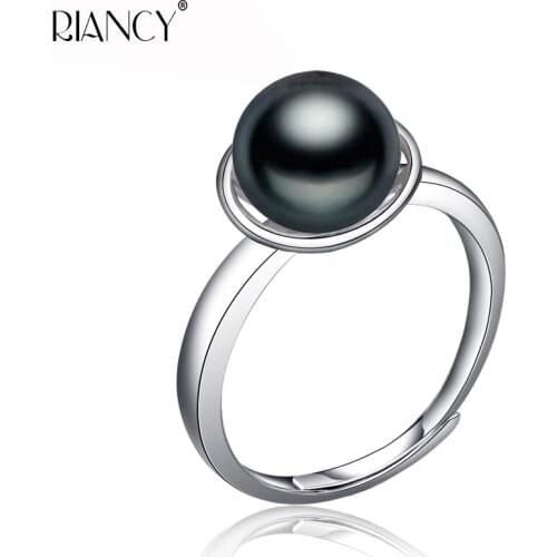 Fashion Natural Freshwater Pearl fine Ring Jewelry 925 Sterling Silver Rings For Women High Guality pearl Wedding Rings Gift