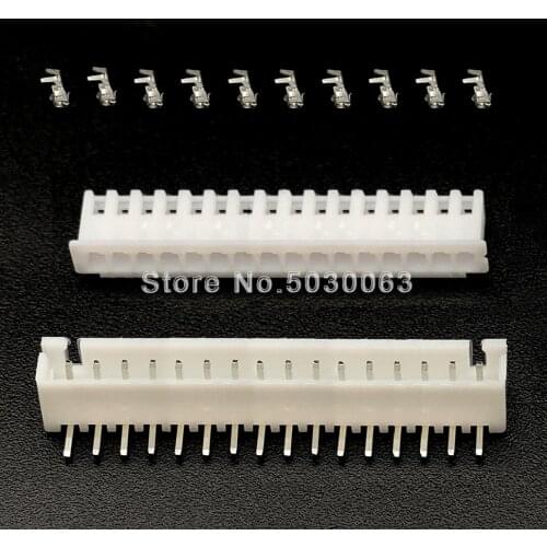 10Sets XH2.54 XH-16AW 16Pin 16p Wire Connector 2.54mm 90 degrees Curved Bending needle Terminal Kit/Housing/ Pin Header JST TJC