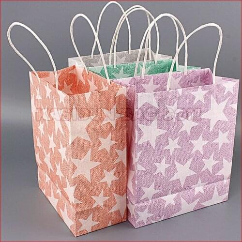 120 pieces/lot star printed paper gift shopping bag