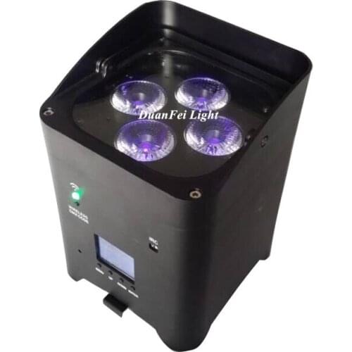 2pcs 4x18w rgbwa uv 6in1 led flat par wireless battery par led indoor wash par rgbwa uv 18w