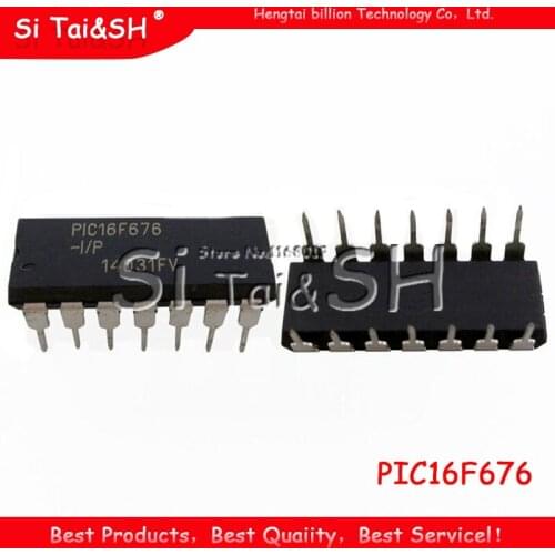2 pcs PIC16F676-I/P PIC16F676 PIC16F676-IP DIP-14 New original IC 8-bit flash microcontroller