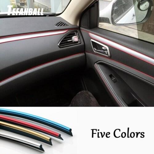 5M/10M Car Styling Interior Decoration Strip Chrome Silver Blue Red Moulding Trim Air Dashboard Door Edge Auto Accessories 2019