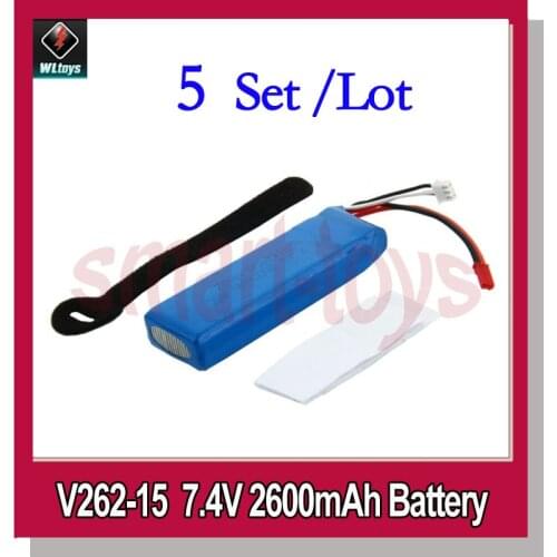 5Pcs V262-15 Battery 7.4V 2000mAh / 2600mah for Wltoys V262 V333 RC Quadcopter Spare Parts