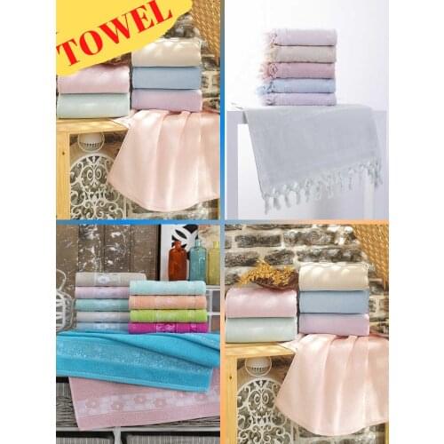 6 PCS 50x90 Cotton Towel, Hand - Face Towel, Head Towel, Bath Towel, high Water Absorption Power, Soft