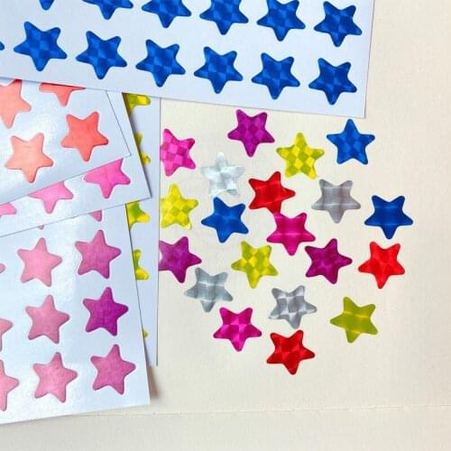 875pcs Five-pointed Star Pure Color Child Reward Sticker Mother Teacher Praise Label Award Face red yellow Sticker