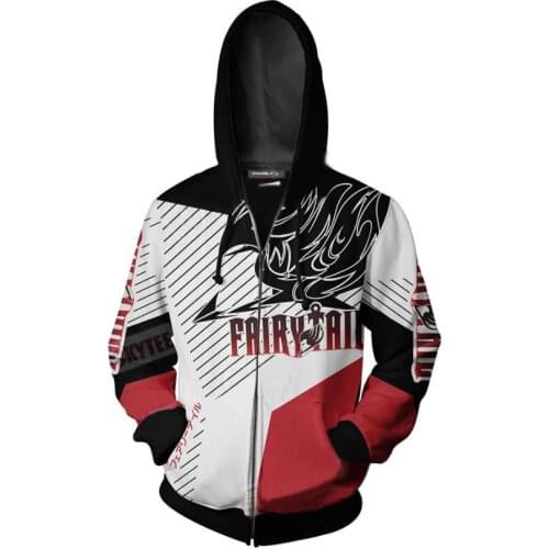 Anime Fairy Tail Natsu Lucy Hoodie Sweatshirt Men Women Zipper Hoodies Jacket Outerwear Cartoon Streetwear Cosplay Costume Coat