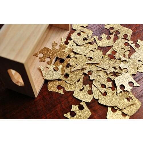 Glitter Prince crown Baby Shower Nautical Wedding Confetti scatter birthday party Table decor Table decor scrapbook Confettis