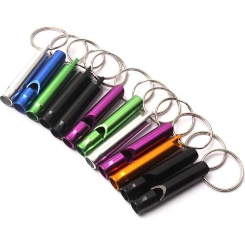 50PCS Mini 45mm Aluminum Alloy Outdoor Survival Whistle Keychain Multifunctional For Camping Hiking Training Whistle Tools