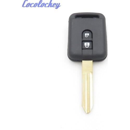 Cocolockey 2Buttons Remote Shell Key Fob Cover Fit For Nissan Qashqai Micra Navara Almera Replacement Blank Key Uncut 2 Buttons