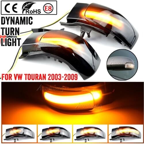 Dynamic Blinker For VW Touran 1T1 1T2 2003 2009 LED Turn Signal Light Side Lamp Pair arrow mirror indicator 2004 2005 2006 2007