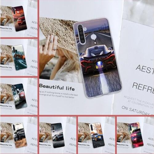 For Oppo Realme 5 6 X50 X2 Pro Phone Case Car Cool SportsCar Soft Silicone Transparent Back Cover For Realme C3 X3 Xt C11 6i X