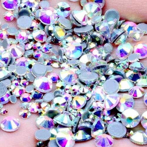 1440pcs/lot SS3 SS4 SS5 SS12 Crystal Flatback Hotfix Rhinestones Glass Round Strass Gems Beads DIY Wedding Fabric Accessories