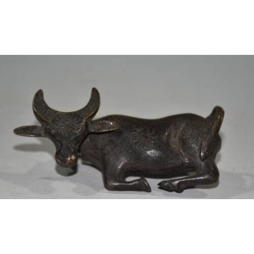 China brass archaize lock small crafts statue