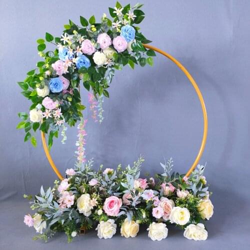 Metal Circle Arch Decor Wedding Background Flower Stand Wrought Iron Shelf Wedding Props DIY Round Frame Party Decoration Shelf
