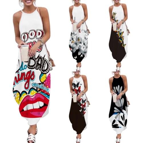 VONDA Plus Size Dress Women Sexy Sleeveless Backless Party Strap Long Maxi Dresses Office Ladies 2021 Casual Summer Vestidos