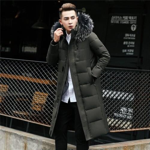Mens Korean style, plus size, winter coat, long, white, duck down, down jacket, mens, warm