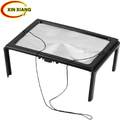 Lazy desktop hanging ultra-thin led lamp plastic reading expansion mirror A4 bracket magnifying glass Magnifier