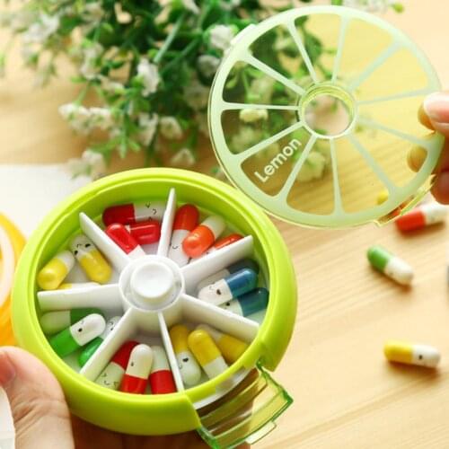 Weekly Rotating Pill Box Travel Pill Case Splitter Pill Organizer Medicine Box Cutter 7 Day Pill Container Pastillero D3