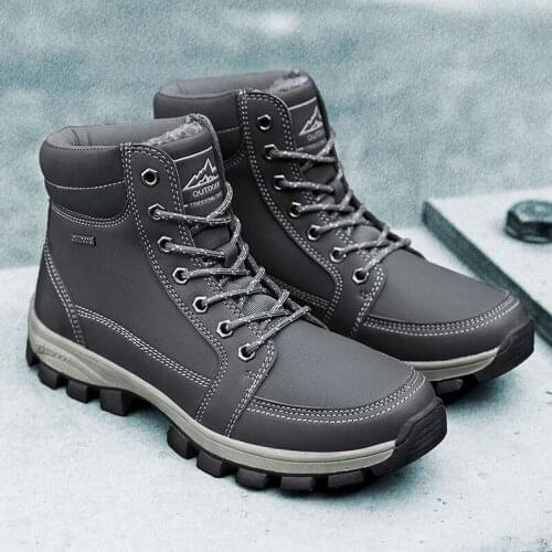 New Winter Men Boots Fur Warm Snow Boots Men Winter Boots Work Shoes Men waterproof Ankle Boots Outdoor Mens Sneakers Footwear