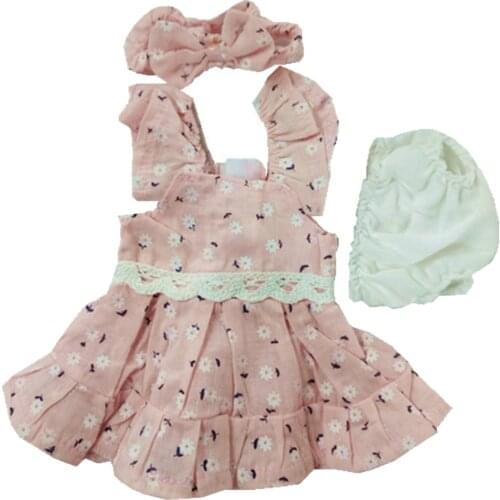 10-11 Inch Reborn Dolls Clothes Newborn Baby Outfit Baby Doll Dress Headband Underpants Set Dress-up Accessories Party Costume