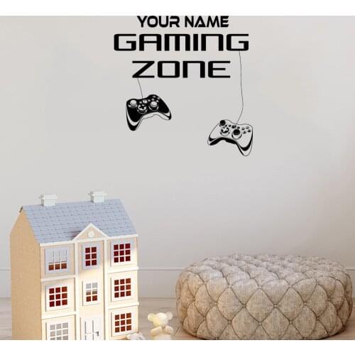 Personalized Name Wall Decal Boys Girls Games Wall Sticker With Bedroom Decoration For Kids Room Decor Vinyl Mural dw11021
