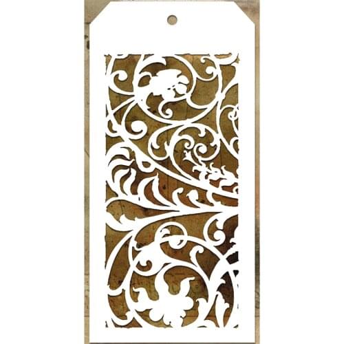 2021 New Label Tag Plastic Stencil For Craft Making Plant Leaf Background Scrapbooking Card Album No Metal Cutting Dies Stamps