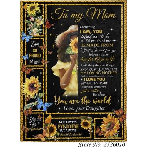 Throw blanket A Letter to My Mom 3D Velvet Plush Blanket Bedspread For Boys Girls Sherpa Blanket Couch Quilt Cover Travel 63