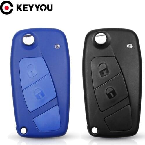 KEYYOU 2 Buttons For FIAT Punto Ducato Stilo Panda Flip Folding Remote Car Key Shell Case Cover SIP22 blade Replacement
