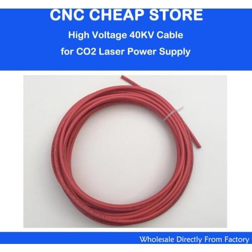 Reci 50W 60W 80W 100W Laser Tube Power Supply PSU Cable 40KV 10Meters Length for DIY Co2 Cutting Engraving Machine