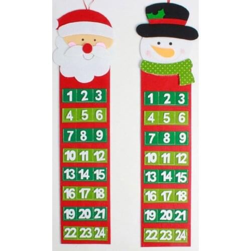 Christmas Advent Calendar Santa Claus Snowmen Hanging Christmas Calendar Door Wall Window Christmas Decor Xmas Gift Party Supply