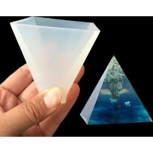 Pyramid Shape DIY Resin Plaster Decorative Craft Jewelry Making Silicone Mold 3D Pendant DIY Necklace Jewelry Mold for Jewelry M