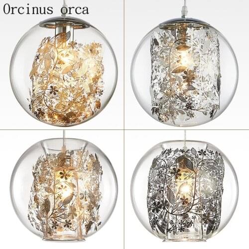 Nordic minimalist glass chandelier restaurant cafe bar postmodern personality snowflake decorative Chandelier free shipping