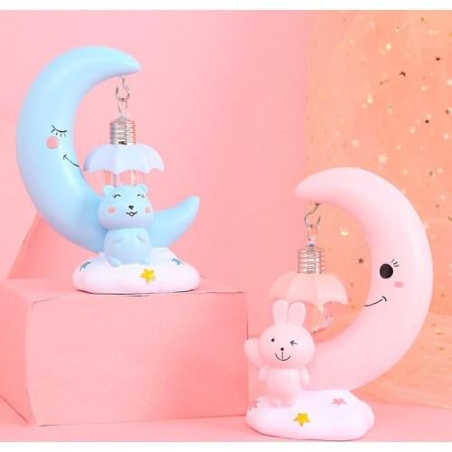 Moon Unicorn Led Night Light Rainbow Bear Rabbit Lamp Baby Nursery Lamps Table Children Kids Christmas Birthday Holiday Gifts