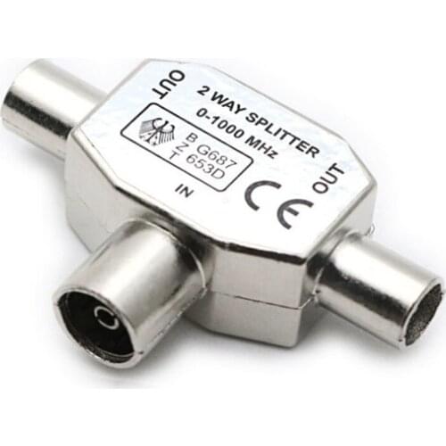 T Type TV 9.5 1 Male 2 Female Antenna Plug Conversion Cable Joint Adapter for 9.5 interface Video Equipment Connector