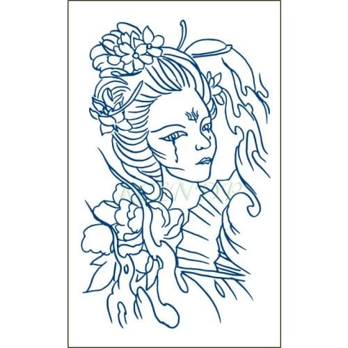 Waterproof Temporary Juice Tattoo Sticker Tears Girl Flower Lasting Tattoos Flash Tatoo Fake Tatto Body Art for Men Women