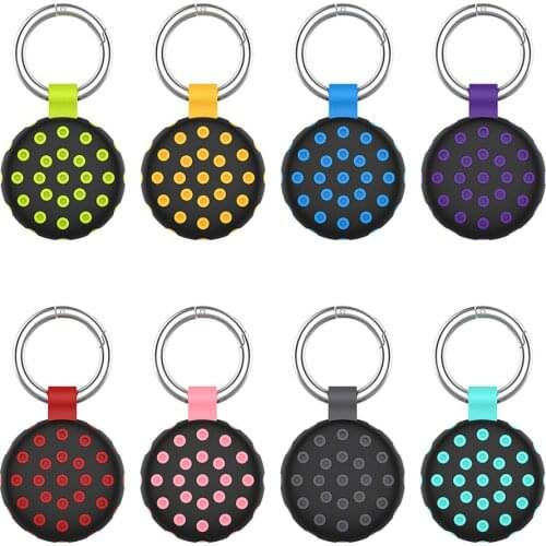 Tracker Locator Stickers TPU Case Anti-lost Protective Sleeve with Keychain Mount Soft Cover Protector for Apple Airtags