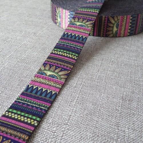 1 Yard Width 25mm Ethnic Style Webbing Luggage Belt Straps Dog Pet Collar Leash Harness Handbag Bag Clothing DIY Accessories