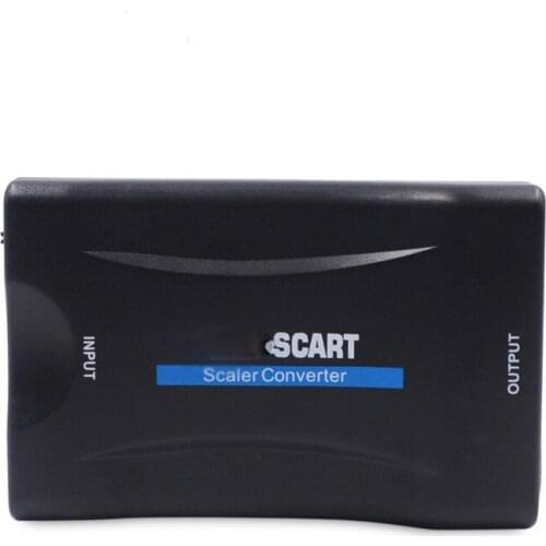 1080P HDMI-compatible to SCART Video Audio Upscale Converter AV Signal Adapter HD Receiver TV DVD Wit Power cable