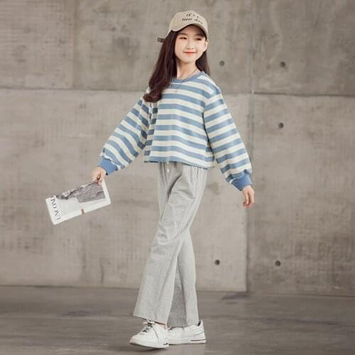 Girls Suit Sweatshirts +Pants Cotton 2Pcs/Sets 2021 Classic Spring Autumn Teenager Kid School Outdoor Children Clothing