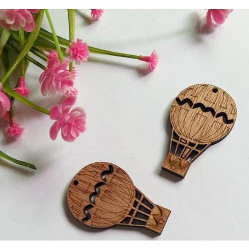 30pcs/lot Unfinished Woodot air balloon Wall Decoration Party Weeding Decoration Diy Handmade Embellishments Making