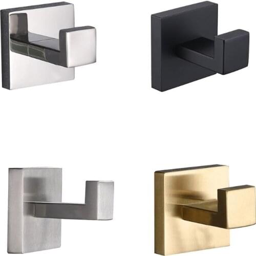 304 Stainless Steel Towel Hook Wall Mounted Coat Hanger Robe Hook Holder for Home Bathroom Accessories