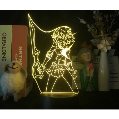 Manga 3d Lamp Kill La Kill Ryuko Matoi Figure for Room Decor Night Light Kids Bithday Gift Surprise Anime Led Light Bedroom