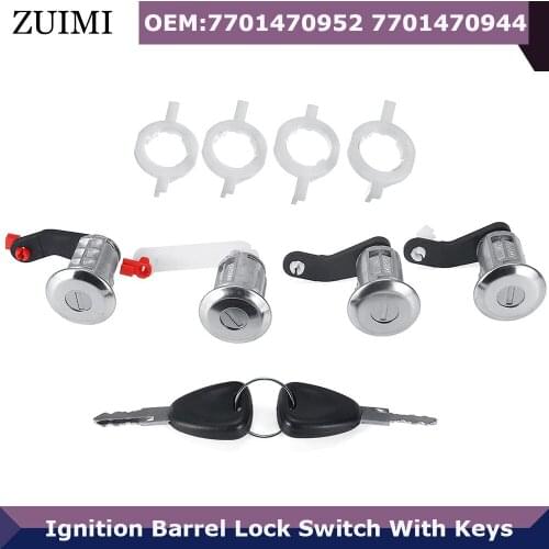 4pcs/set Car Door Lock Barrel Cylinders 7701470952 256524 For Renault Master 2 Mascott Opel Movano 2 Nissan Interstar 1998-2008
