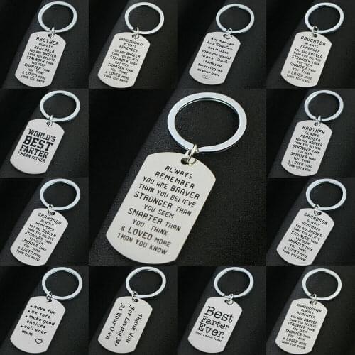 Stainless Steel Key Ring Family Mom Dad Mother Sister Present Keychain Gift Teacher Keychain Best Friend Friendship Pendant