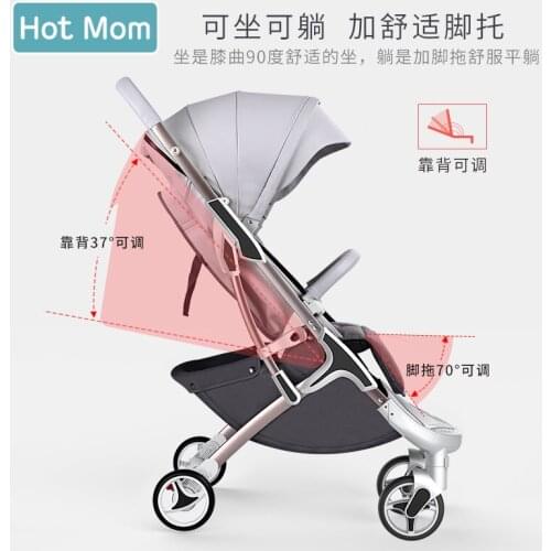 Hotmom Baby Stroller Children Folding Ultra-light Baby Stroller Babies Can Sit In Reclining Trolley Umbrella Car