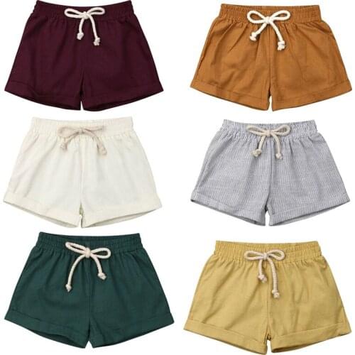 6M-3Y Children Kids Baby Boy Girl Elastic Waist Shorts Bottom Casual Summer Clothes