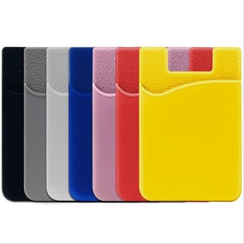 Double Pocket Elastic Stretch Silicone Cell Phone ID Credit Card Holder Sticker Universal Wallet Case Card Holder