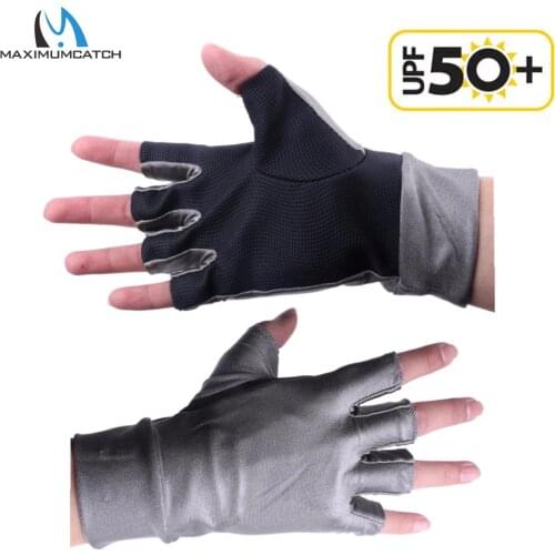 Maximumcatch Anti-UV Fingerless stretch fabric Fly Fishing Gloves Outdoor Fishing Gloves